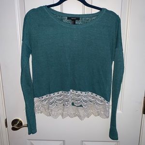 Forever 21 green/teal cropped top